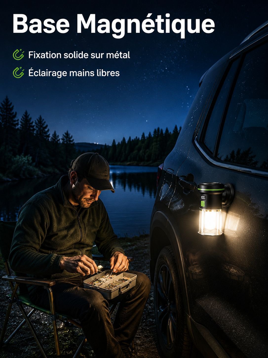 Nouvelle lampe de camping portable d'extérieur, rechargeable USB, lanterne de camp à main