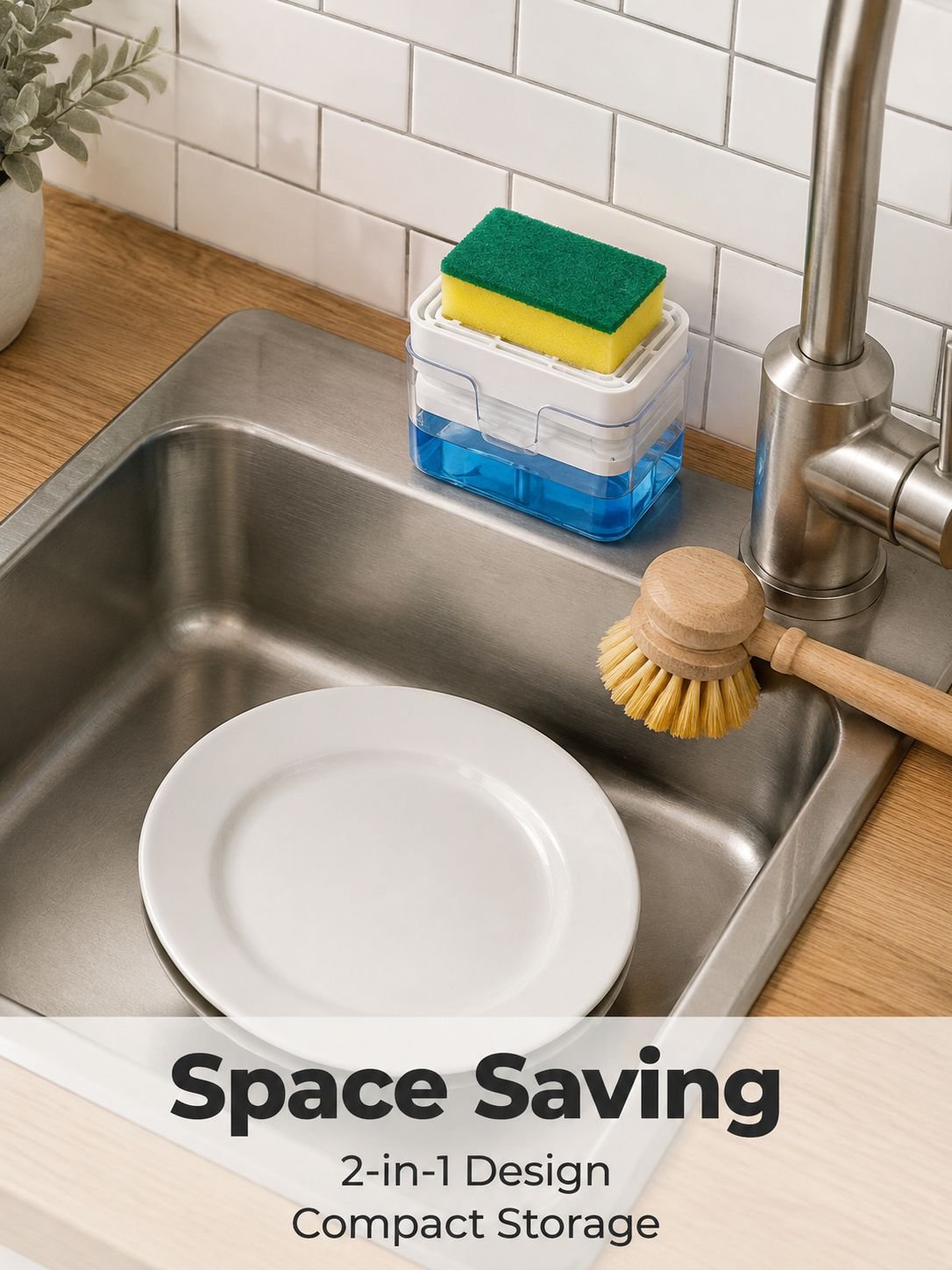 Creative press-type soap dispenser for cleaning, dishwashing, and pot scrubbing – an automatic soap 