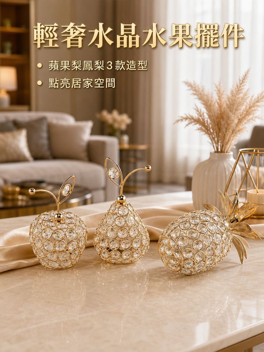 創意水晶水果擺件