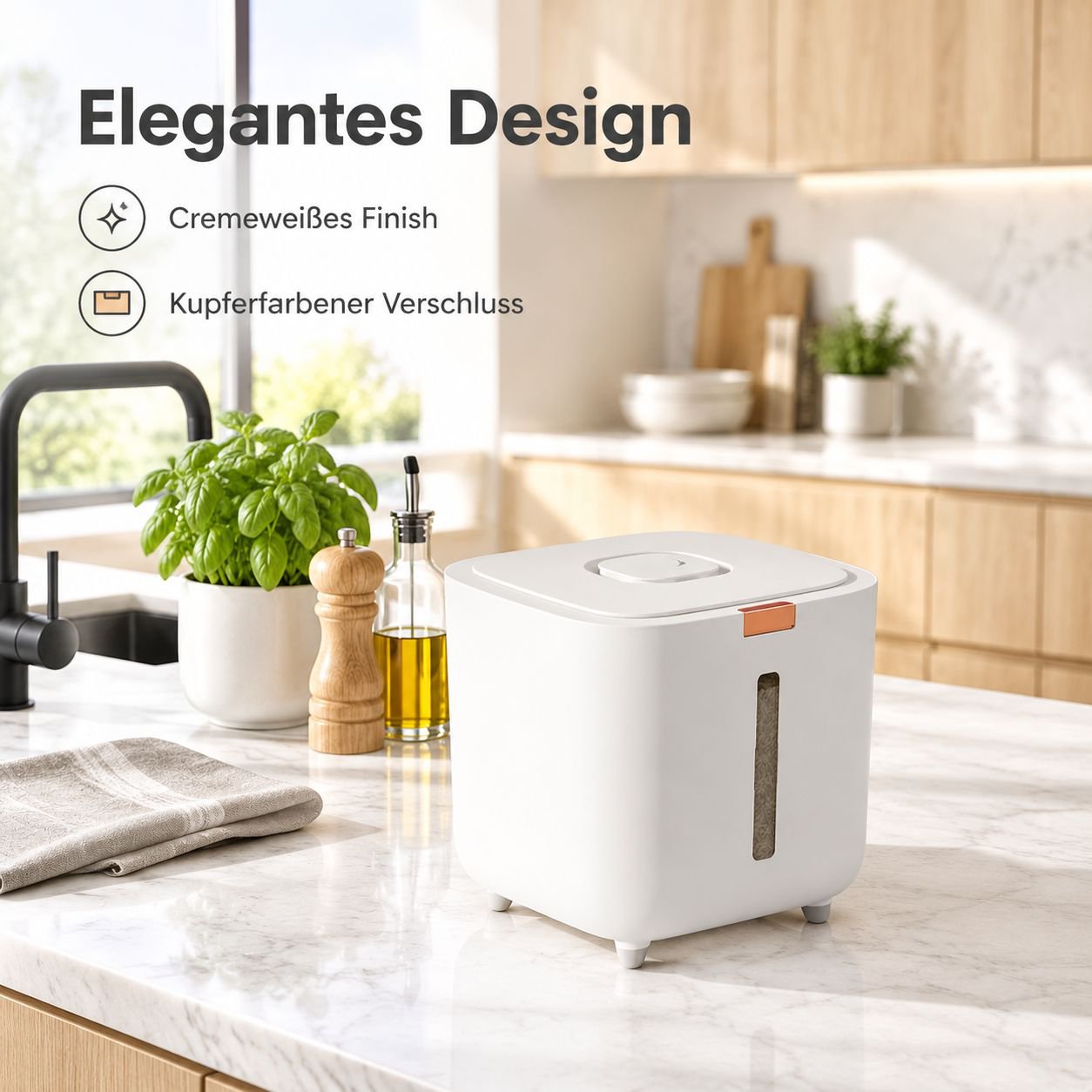 Luftdichter Reisbehälter für die hygienische Aufbewahrung von Reis