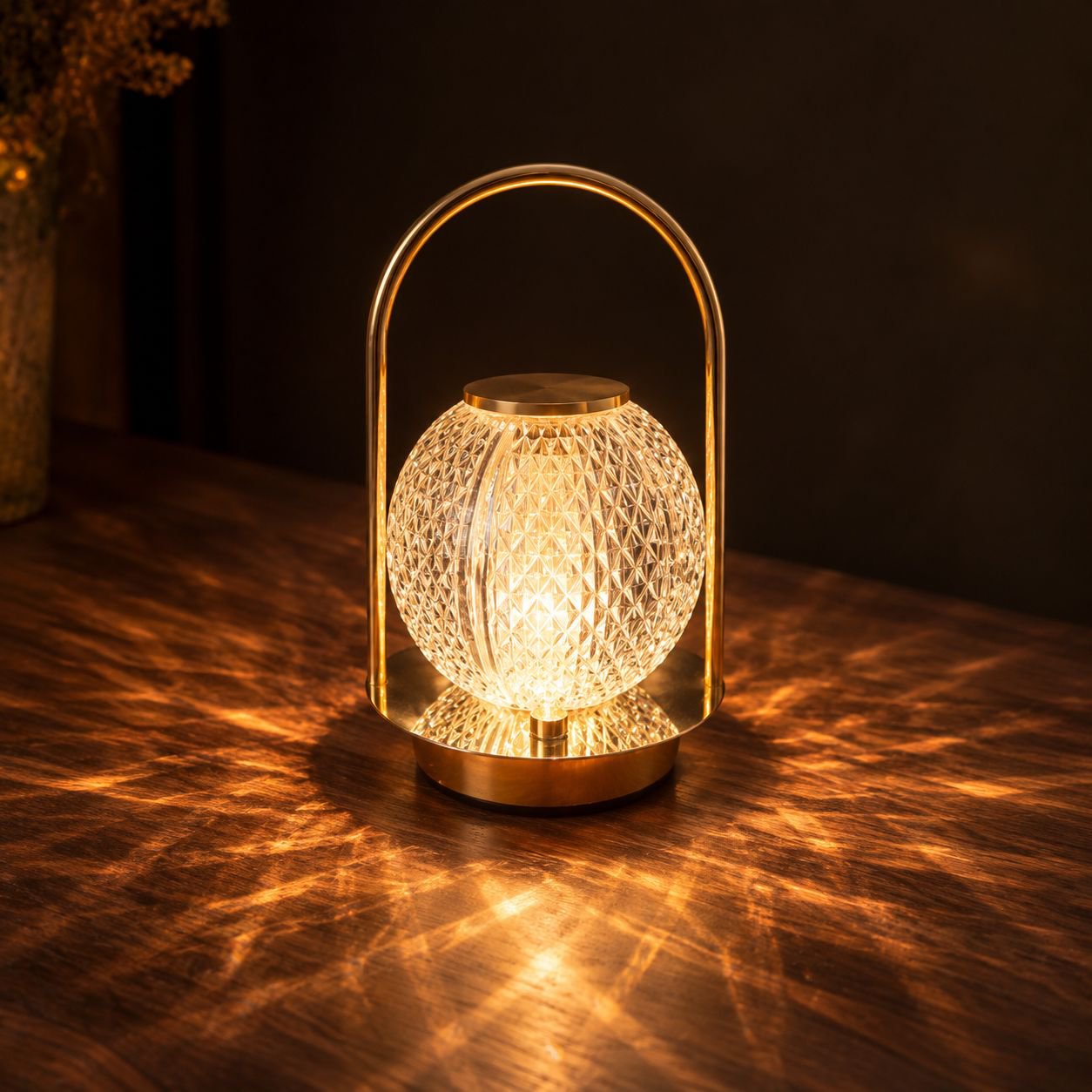 USB Rechargeable Portable Vintage Metal Night Light Bedside Ambient Lamp Set