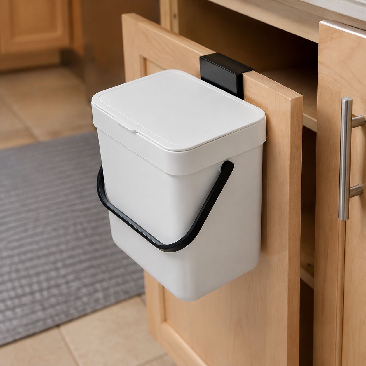 Cubo de basura montable en pared para cocina y baño