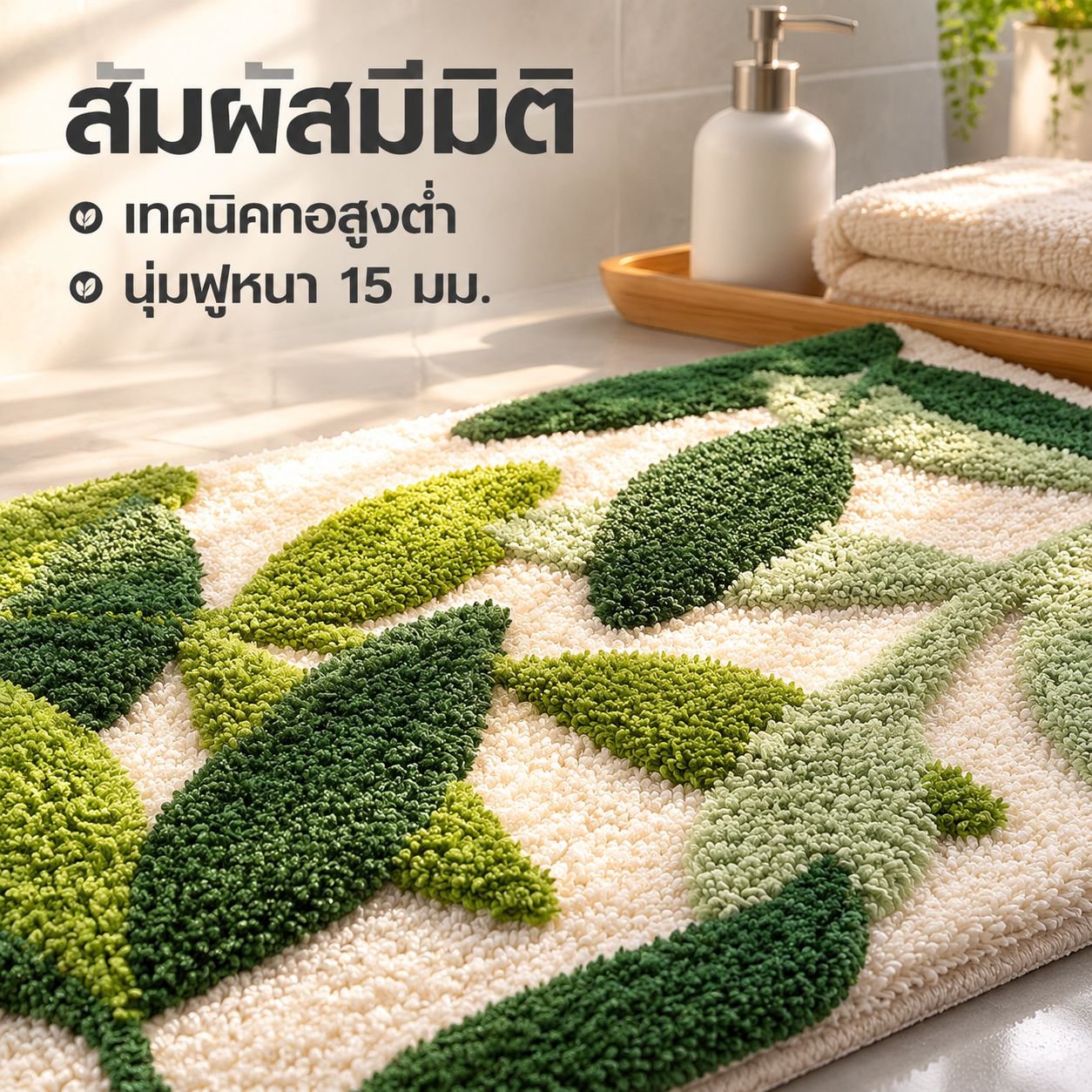 พรมเช็ดเท้าซึมซับน้ำ สำหรับห้องน้ำ กันลื่น แห้งเร็ว