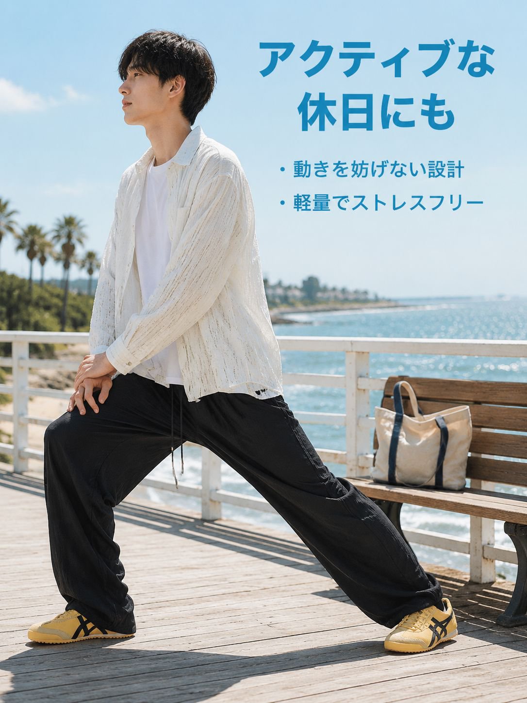 メンズカジュアルサマーリヨセル薄手メンズパンツストレートレッグリネンロングパンツスポーツパンツワイドレッグメンズパンツ