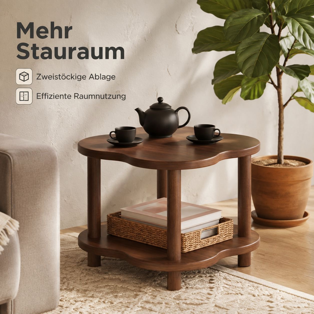 Kleiner Couchtisch/Quadratischer Wohnzimmertisch