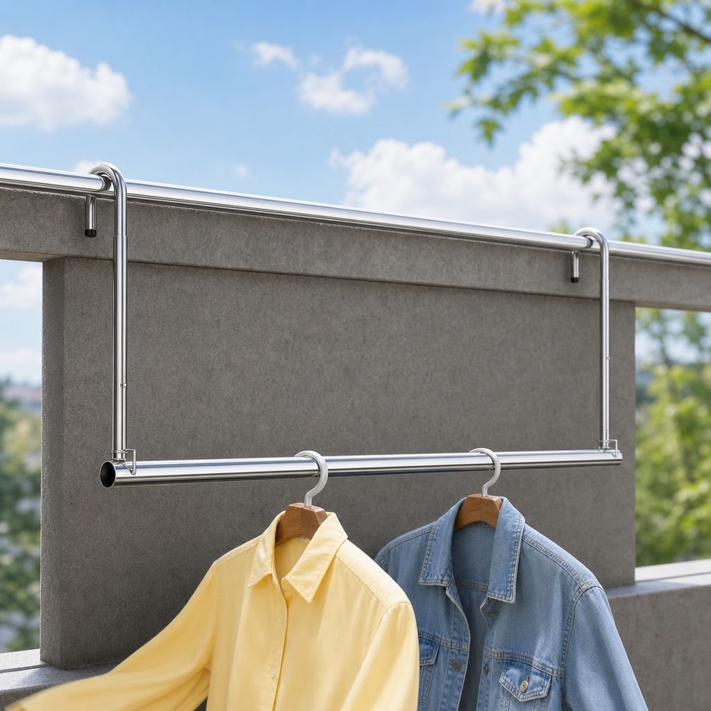 Space-saving retractable clothes rack for apartments