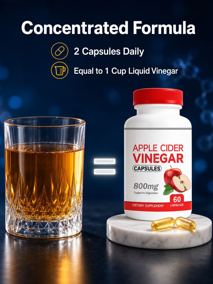 Organic Apple Cider Vinegar Dietary Supplement Capsules