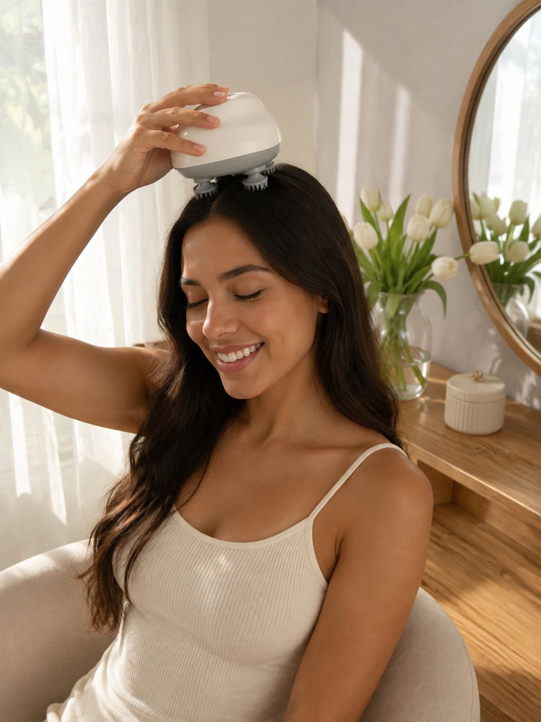 Mini masajeador de cabeza inteligente, masajeador eléctrico impermeable, fisioterapia, amasado, arte
