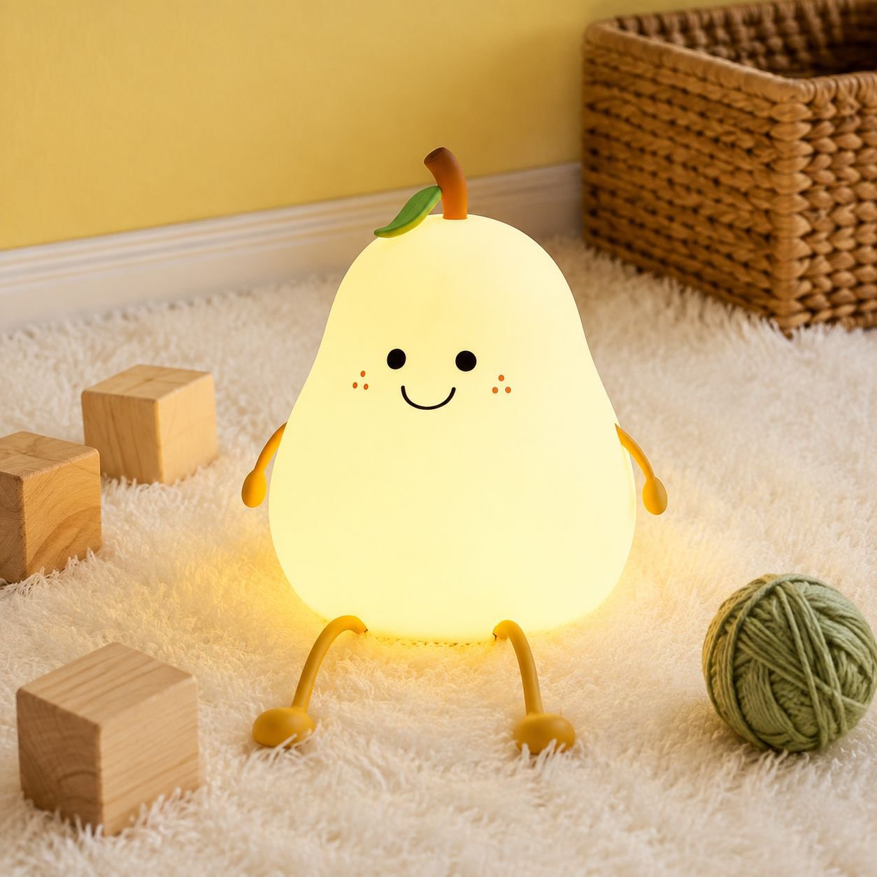 Pear shaped night light with adjustable color modes