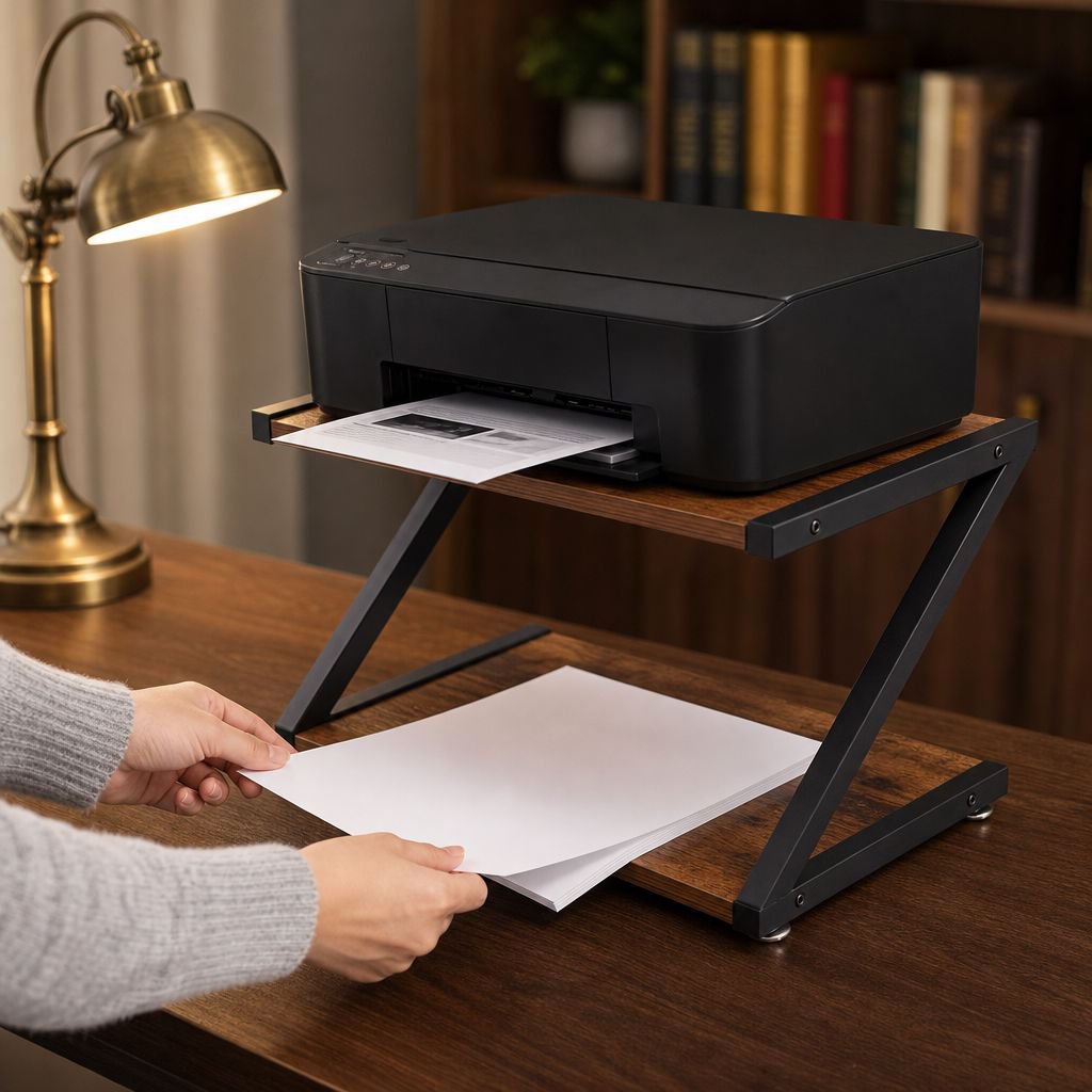 Printer organizer shelf for home office