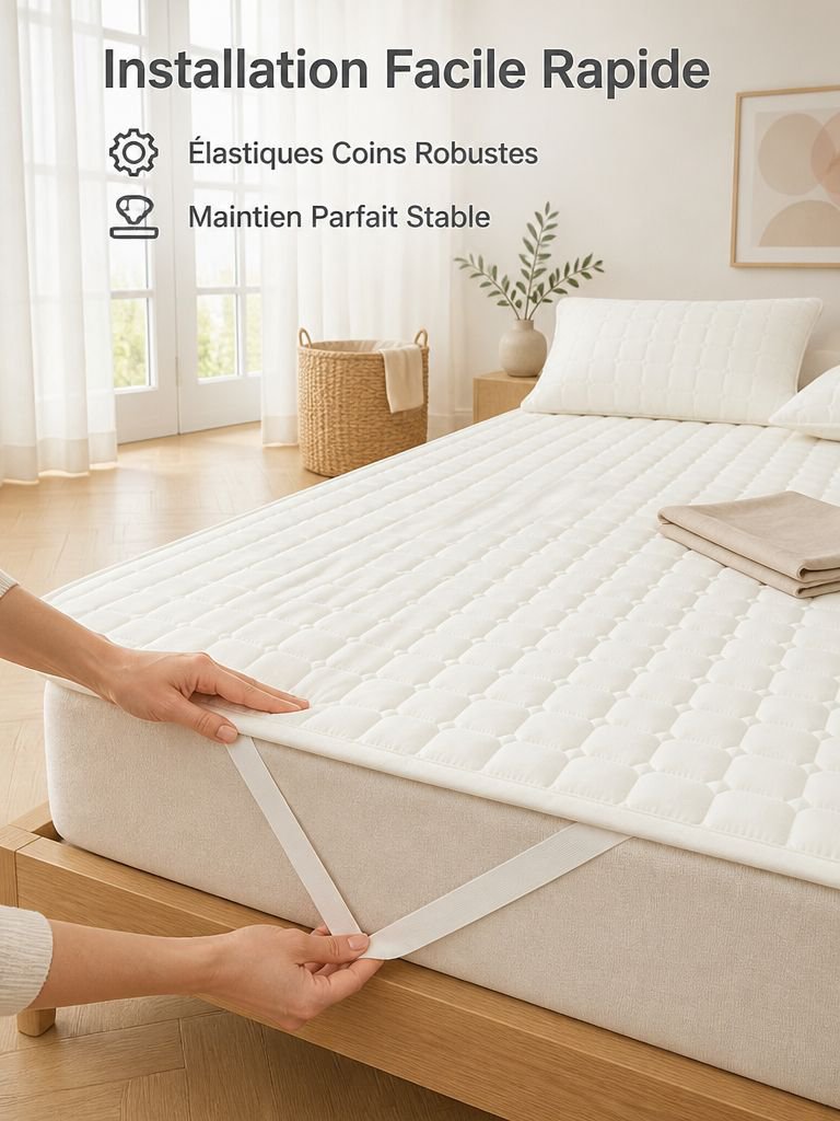 Vue rapprochée de la texture matelassée de l’alèse