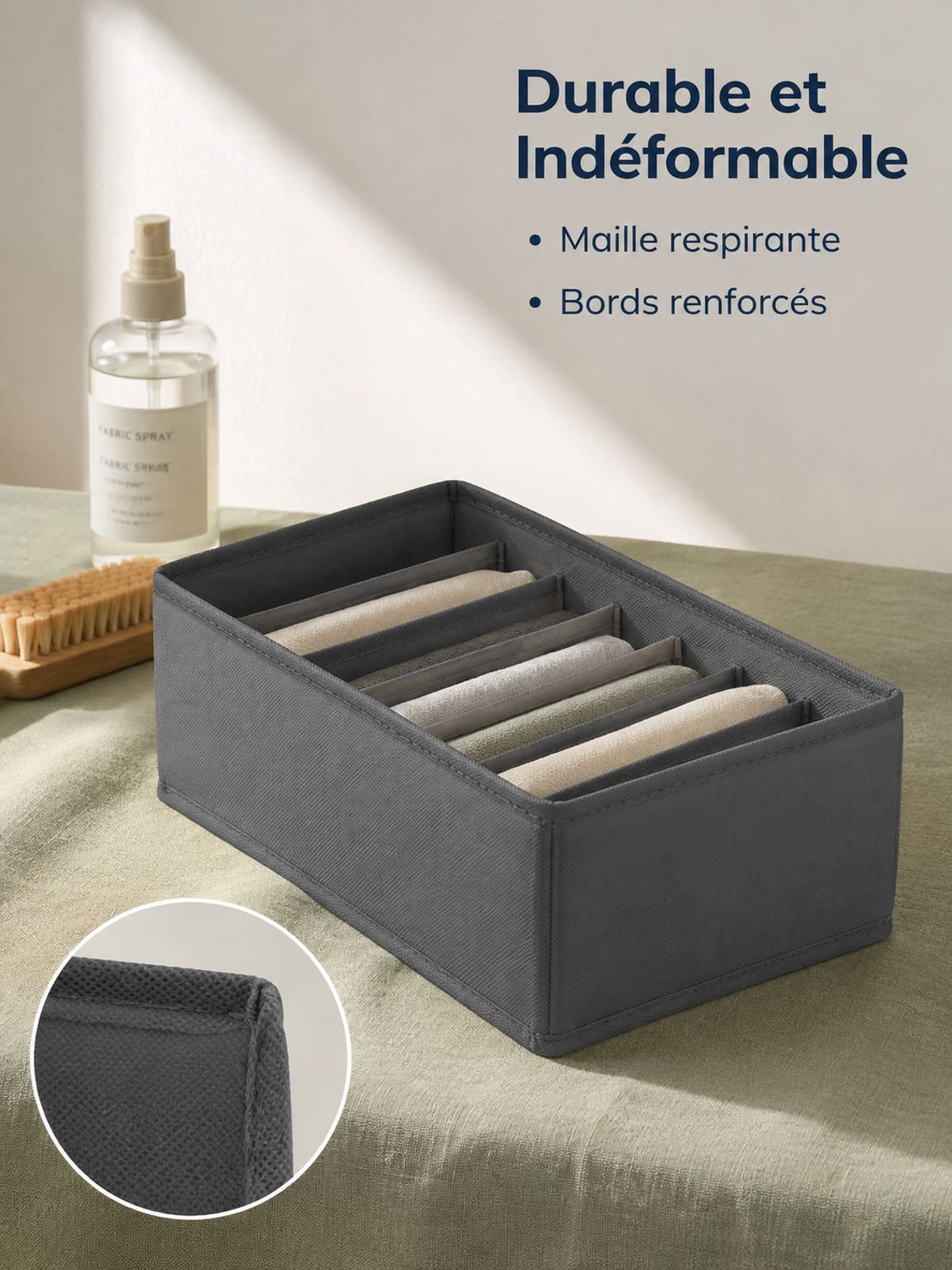 Boîte de rangement compartimentée pour sous-vêtements