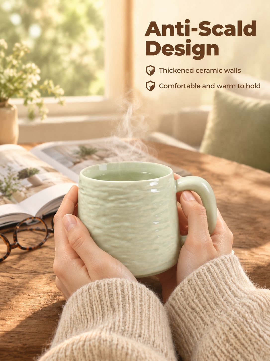 Coffee mug gift set with lid and spoon included