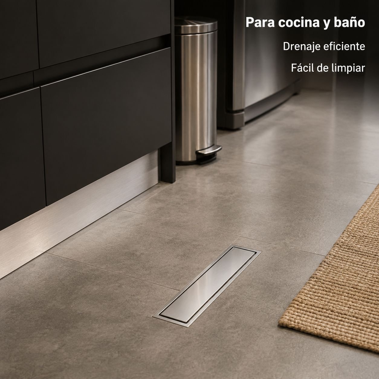 Rejilla de desagüe invisible de acero inoxidable 304 para cocina y baño, 10x40cm