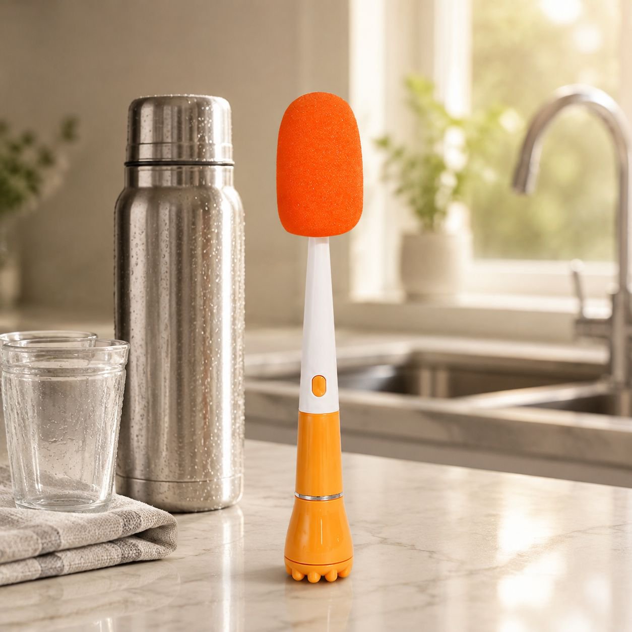 3-in-1 Long Handle Cup Brush for All-Around Cleaning