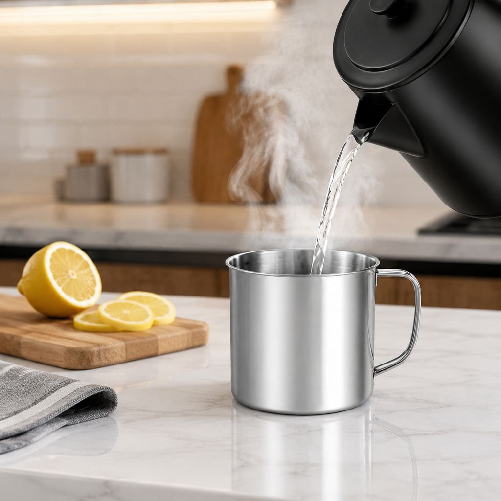 316 Stainless Steel Anti-scalding Tea Cup with Lid, Suitable for Children and Elderly