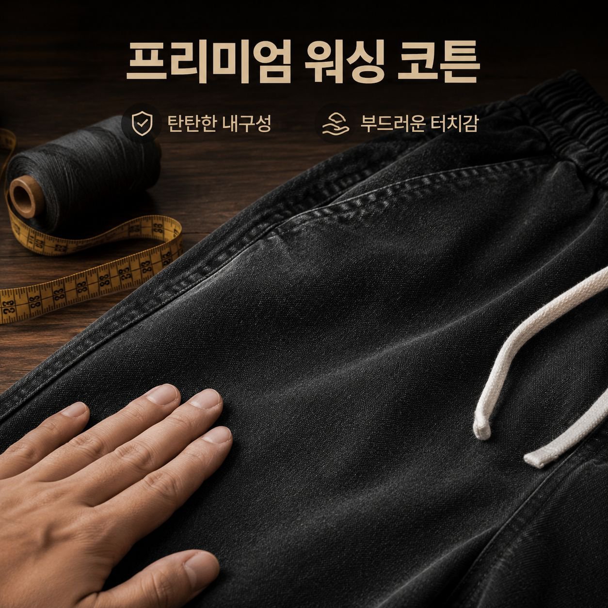 남자 워싱 면 캐주얼 일자 팬츠