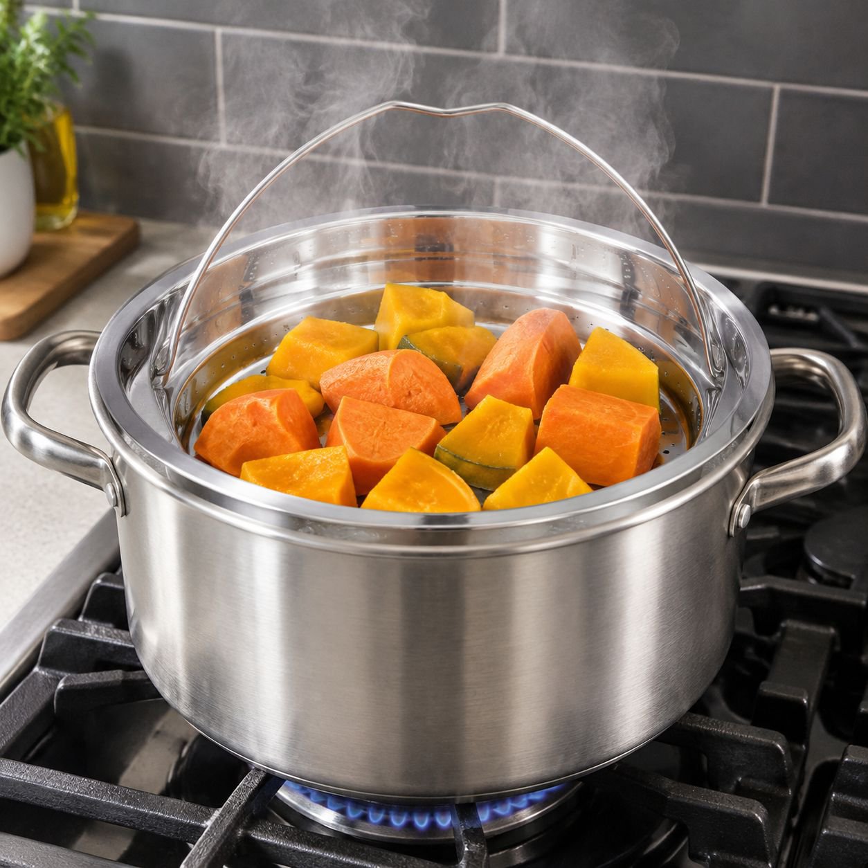 Rust-resistant stainless steel steaming tray