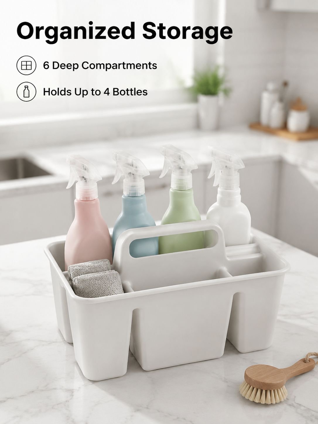 Portable cleaning storage basket, household divider, sundrying basket, desktop storage bin, desktop 