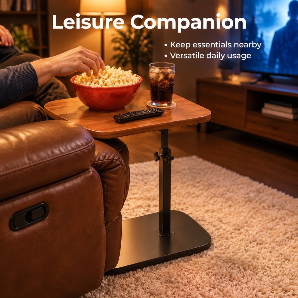 Adjustable Height Sofa Side Table