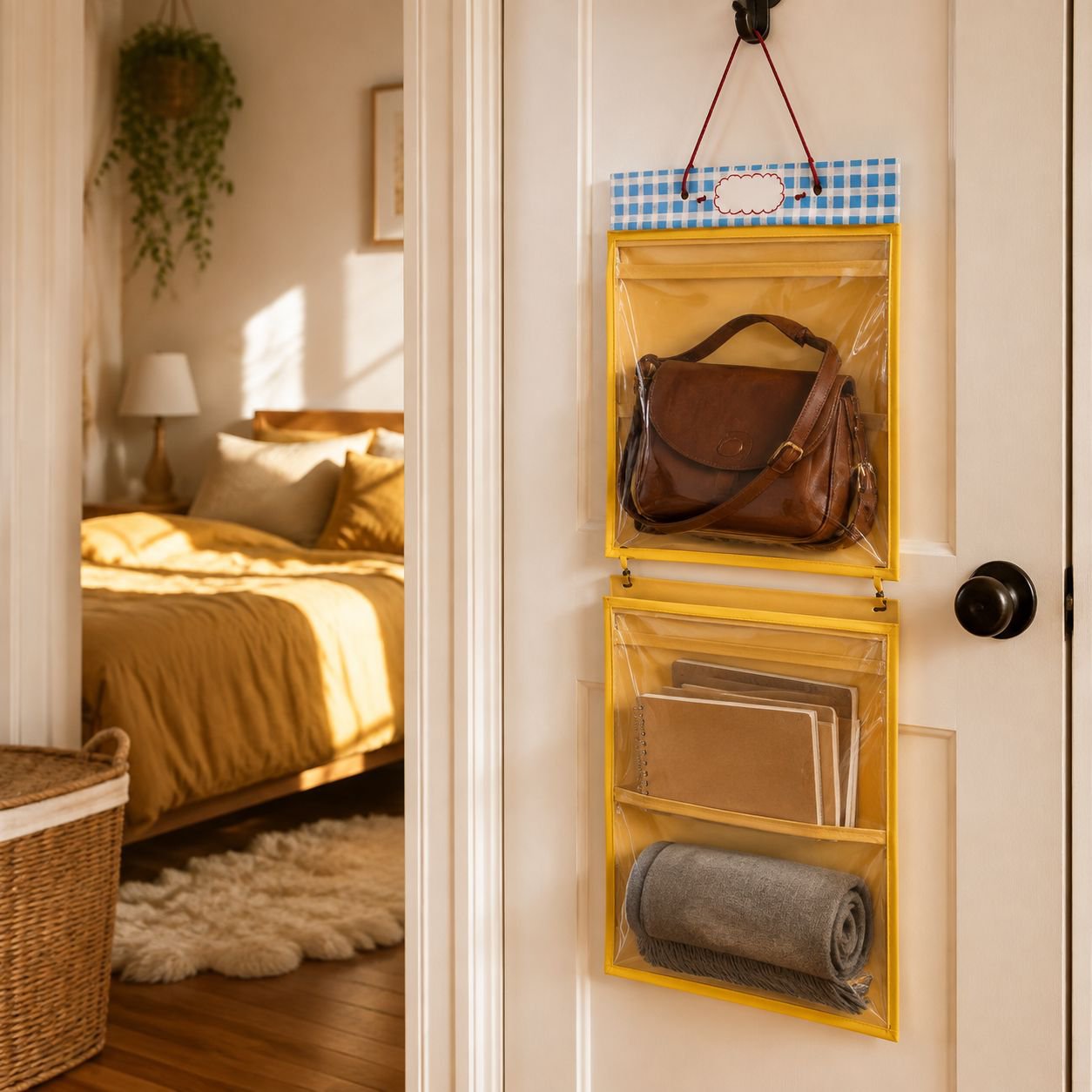 Transparent storage hanging bag, large capacity display bag