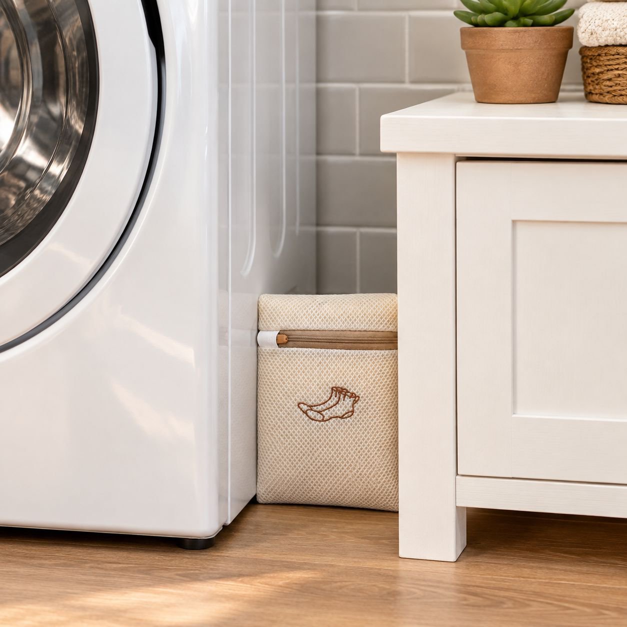 Anti-deformation Laundry Bag in action during a wash cycle