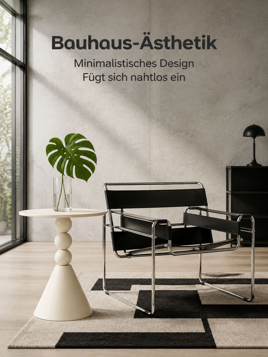 Beistelltisch in Creme als Ablage für Bücher und Deko