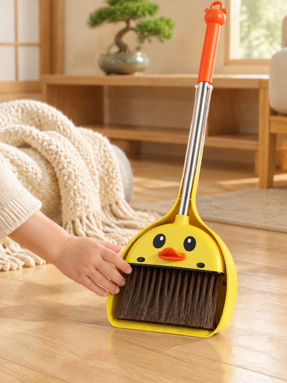 かわいいアヒルデザインの子供用掃除セット