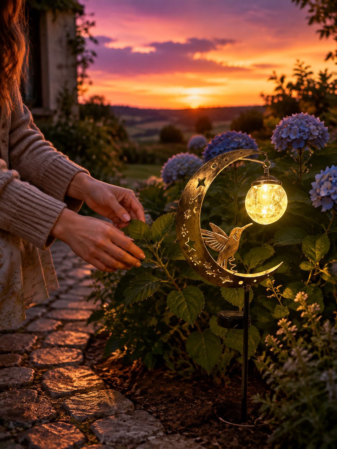 Décoration extérieure lumineuse colibri