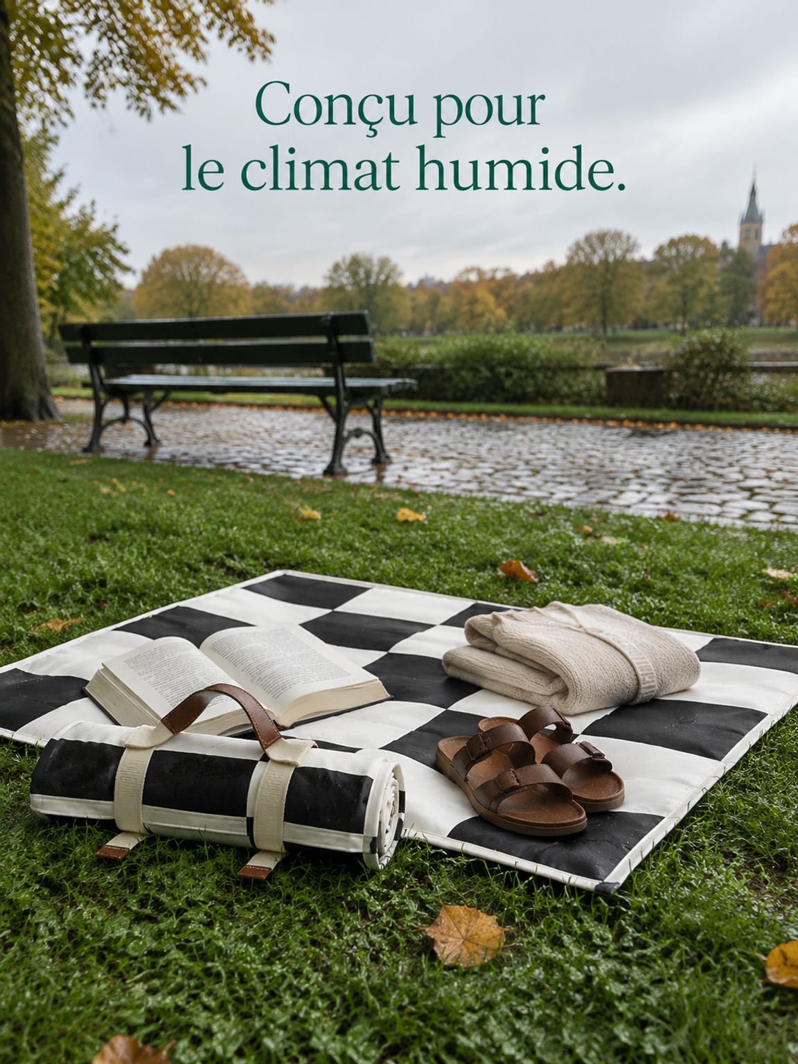Vue d’ensemble d’un tapis de pique-nique en toile