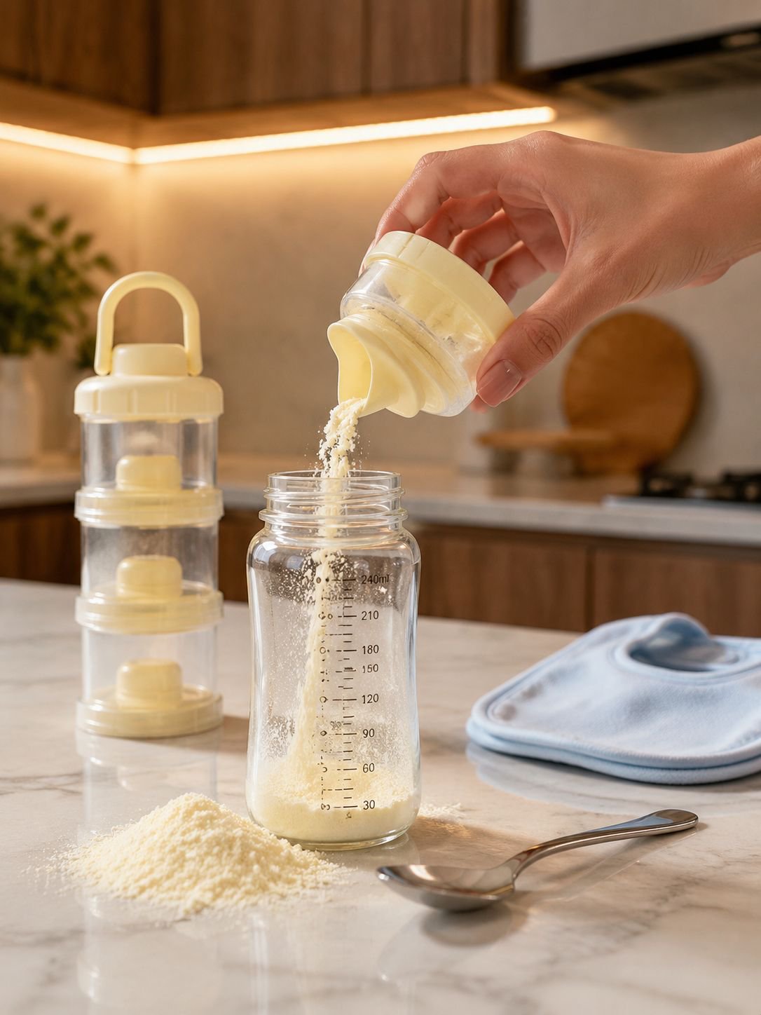 Caja de almacenamiento sellada y portátil de gran capacidad para leche en polvo de bebé