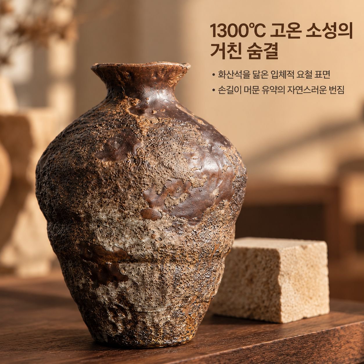 경덕진 빈티지 도자기 화병 와비사비 젠 스타일 드라이플라워 토기 인테리어 오브제
