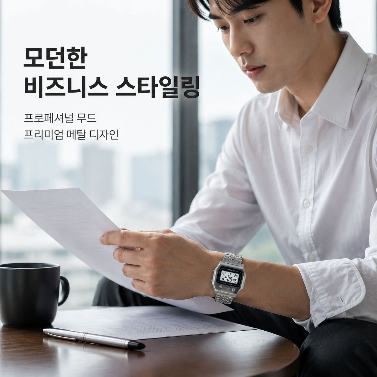 남성용 야광 다기능 크로노그래프 방수 전자 시계