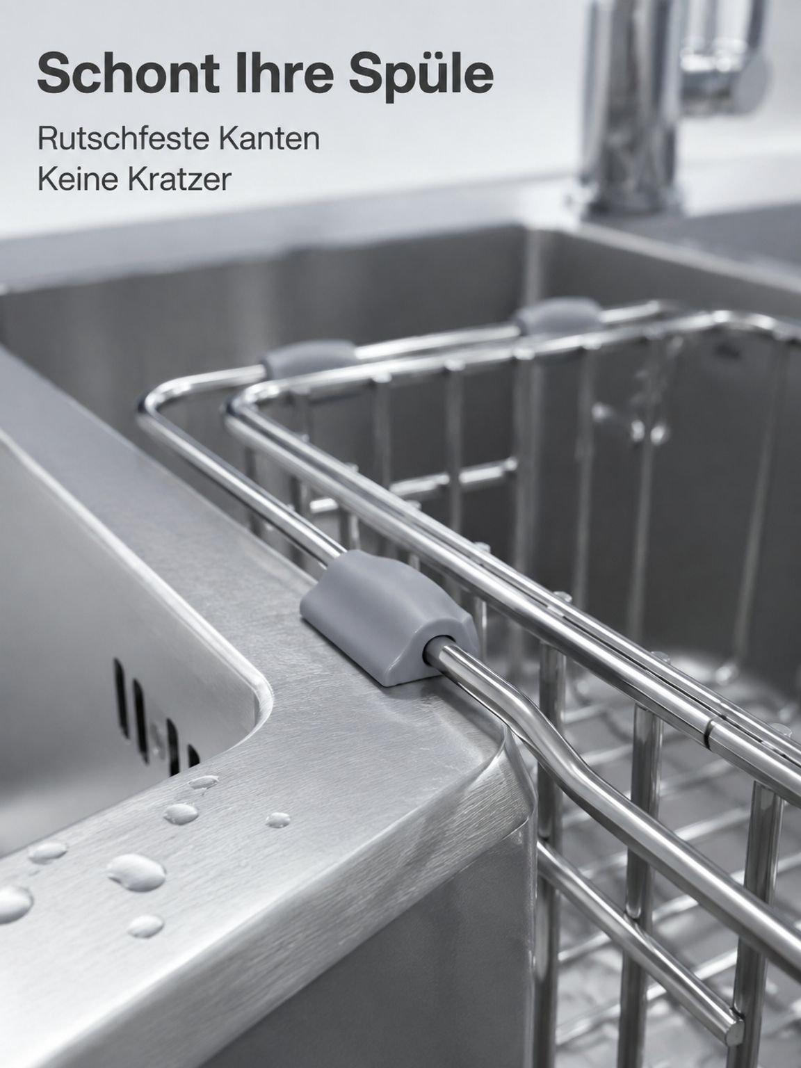 Küchenregal zum Trocknen von Obst und Gemüse über dem Spülbecken