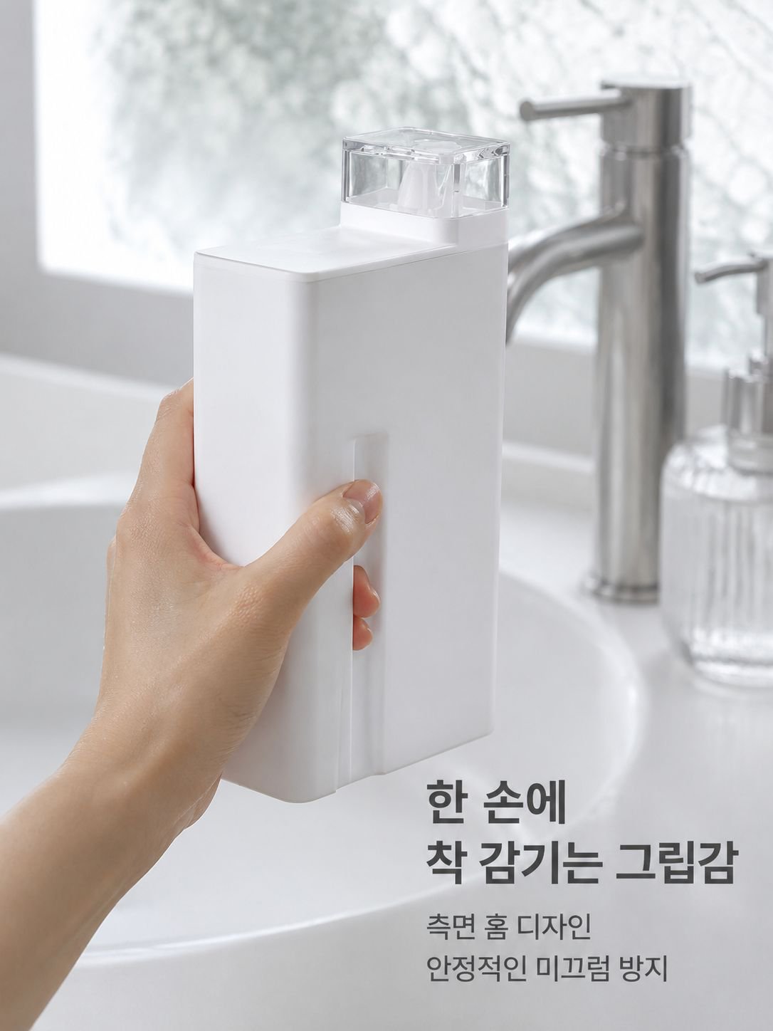 밀봉링 틈새 수납 홈 디자인 리필용 심플 세제 병