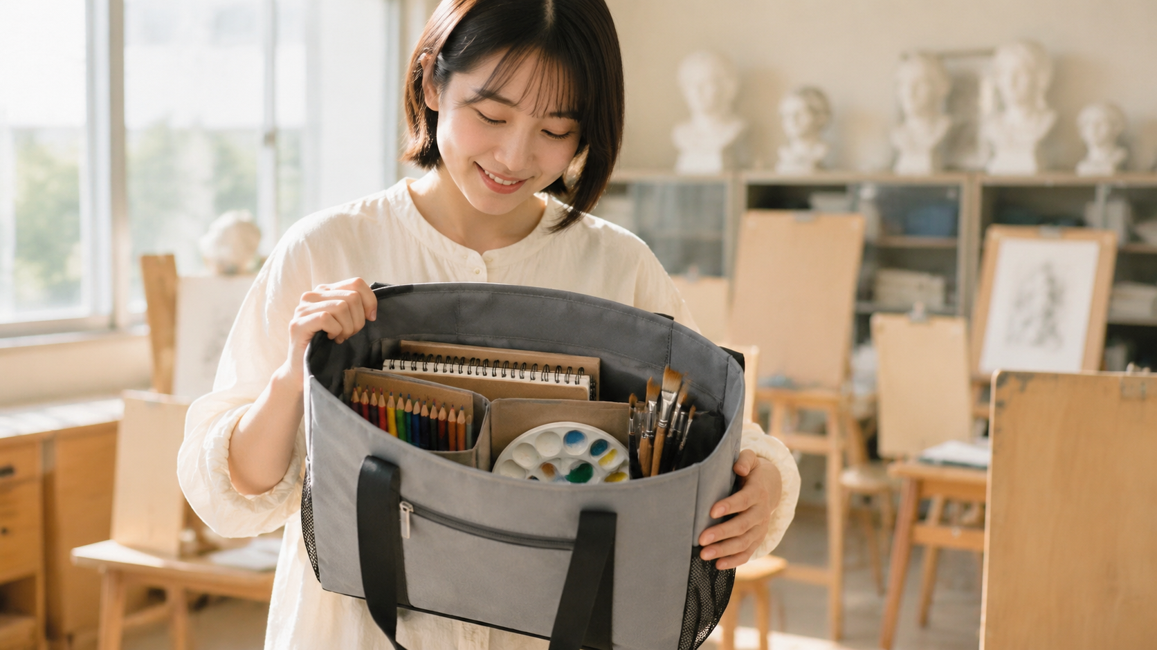 写生にも持ち出しやすい画材バッグ