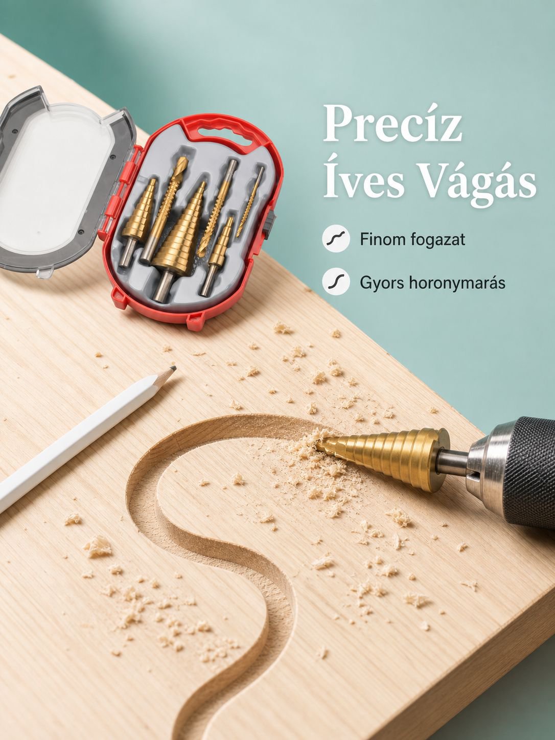 Tartós titán bevonatú fúró szerszám