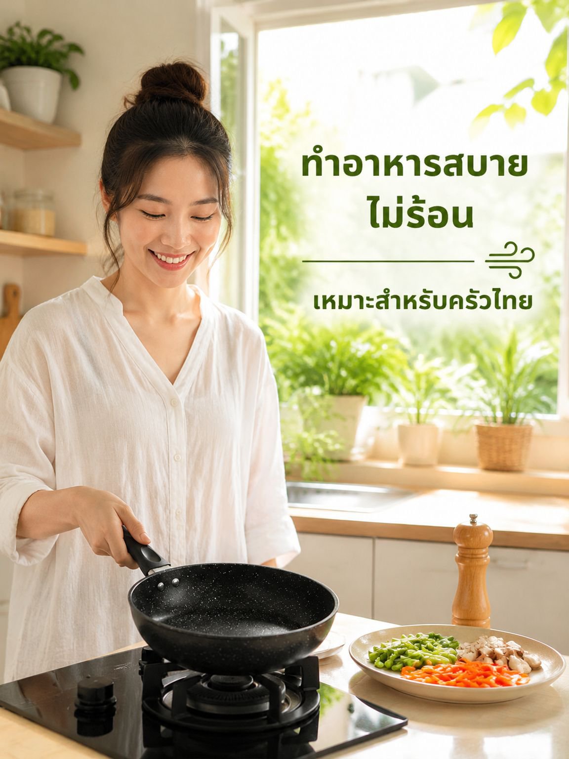 กระทะหินทางการแพทย์แบบไม่ติด กระทะทอดควันน้อยพิเศษ