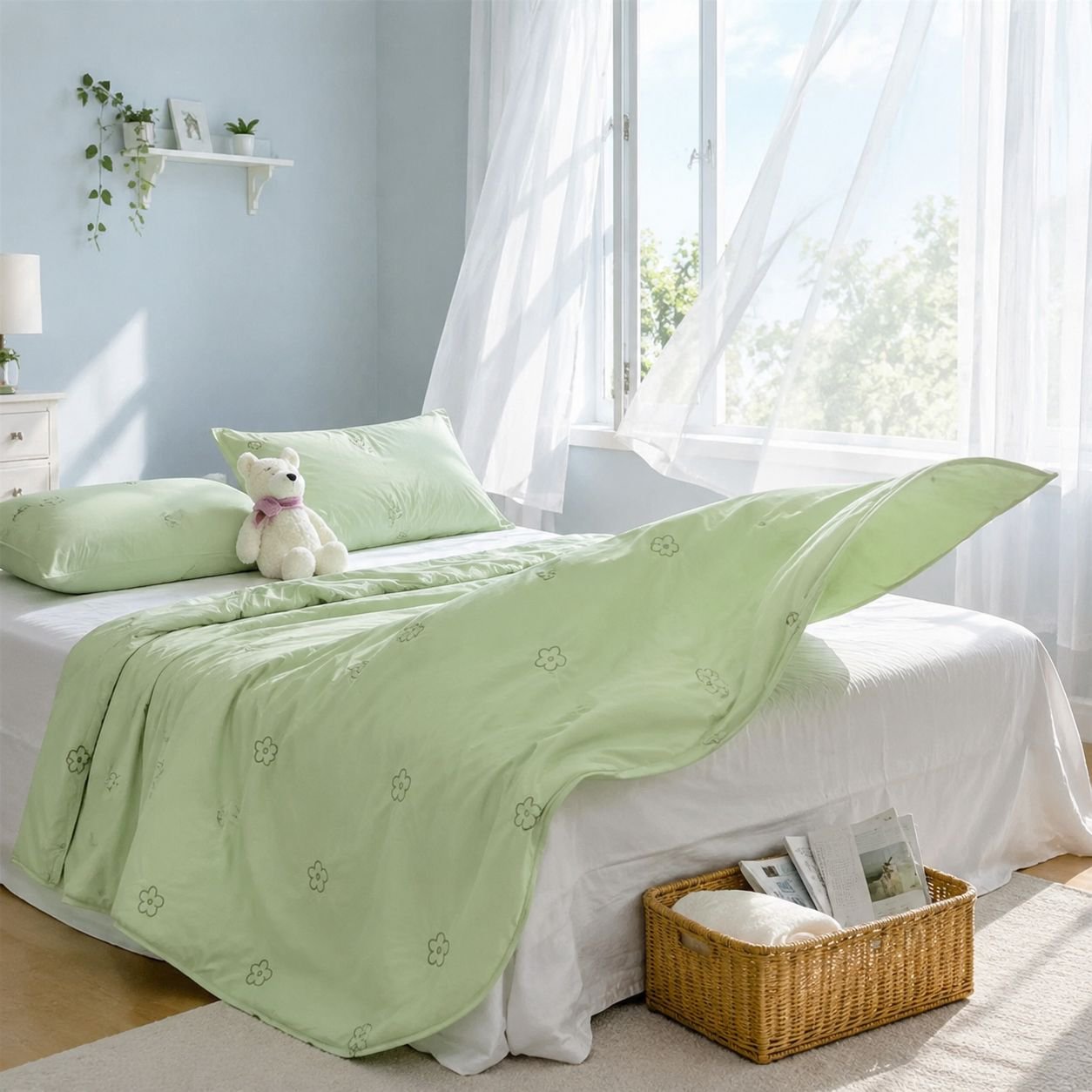 Breathable Summer Thin Quilt, Skin-friendly Quilt Cover, Easy Care, High Temperature Use