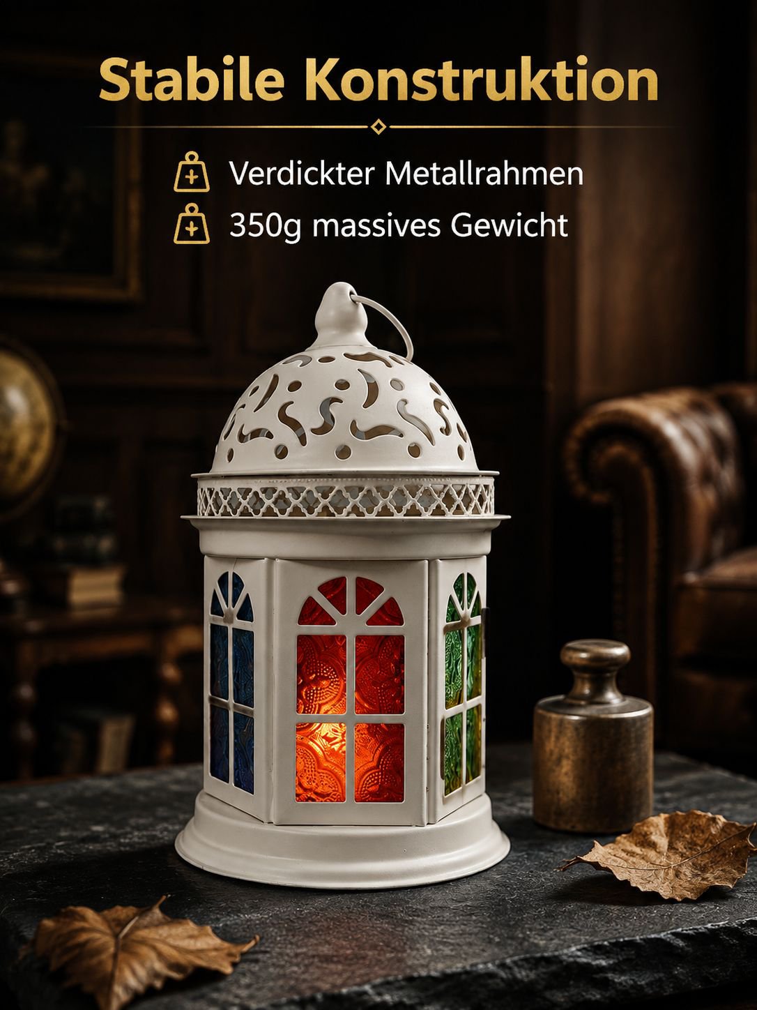 Marokkanischer Stil bunter Glas Eisen Kerzenhalter Duftkerzen Dekoration