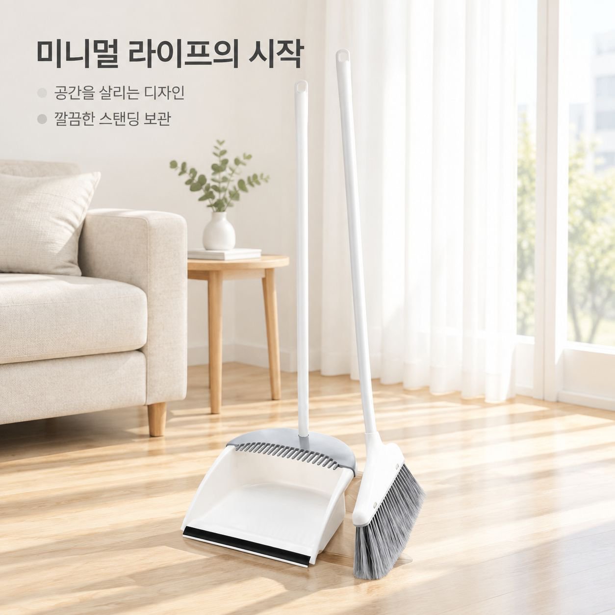 다기능 빗살 빗자루와 쓰레받기
