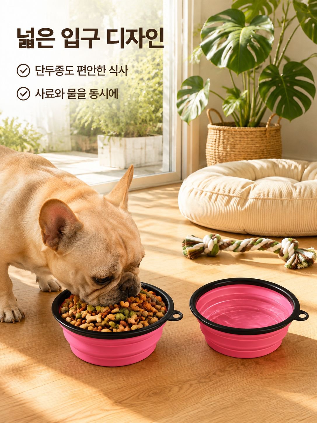 펫 접이식 실리콘 그릇