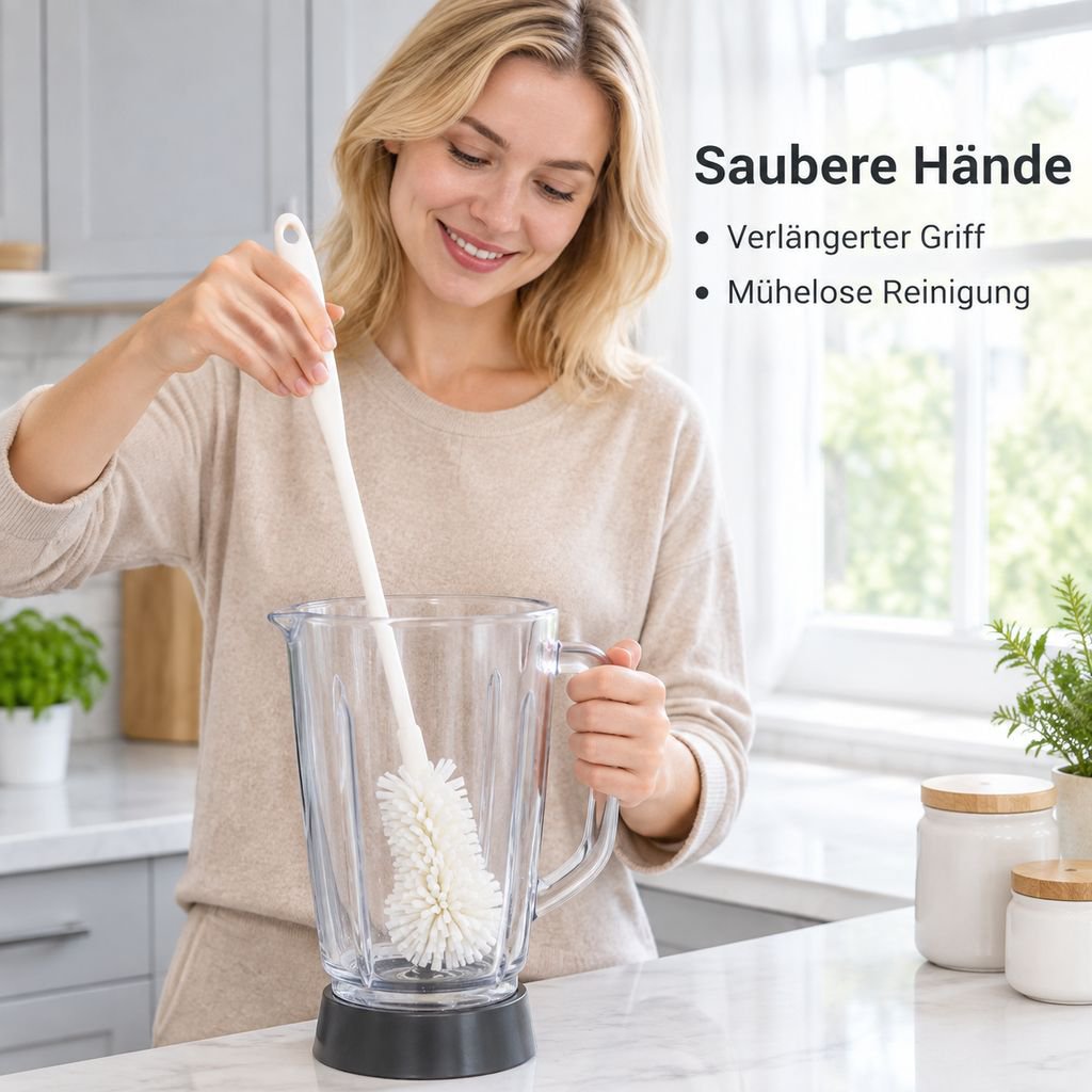 Bürste mit langem Stiel, speziell für Hochleistungsmixer-Behälter