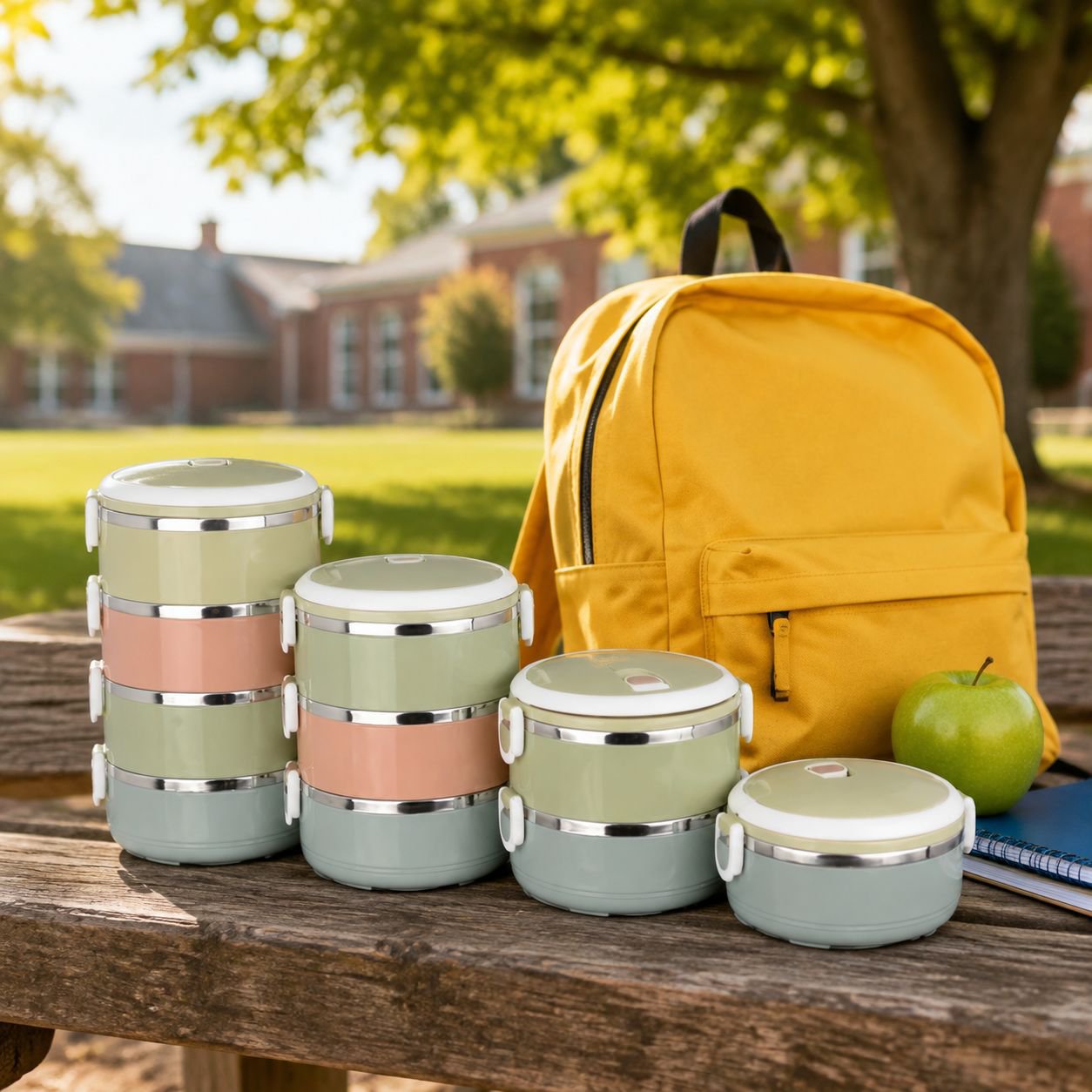 Cute Japanese Kids Lunch Box Portable Stainless Steel Bento Box for School