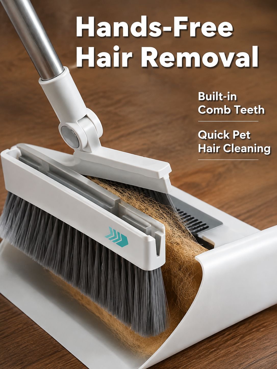 Foldaway Soft-Bristle Broom and Dustpan Set