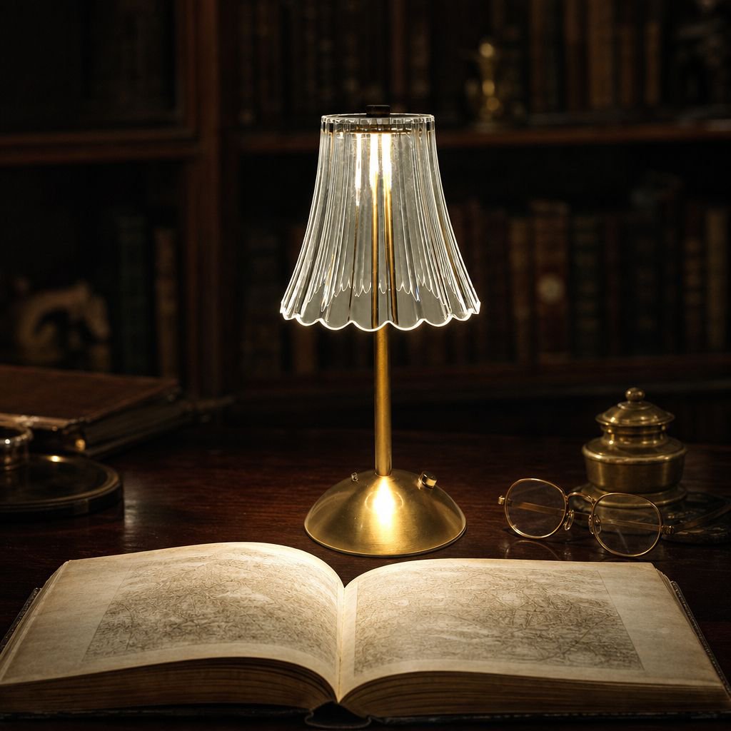 Touch-Controlled Tri-color Crystal Retro LED Desk Lamp