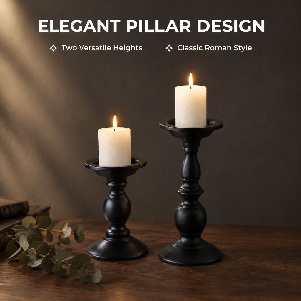 Vintage Roman Pillar Candle Holder Luxury Aromatherapy Candlestick Base Decor