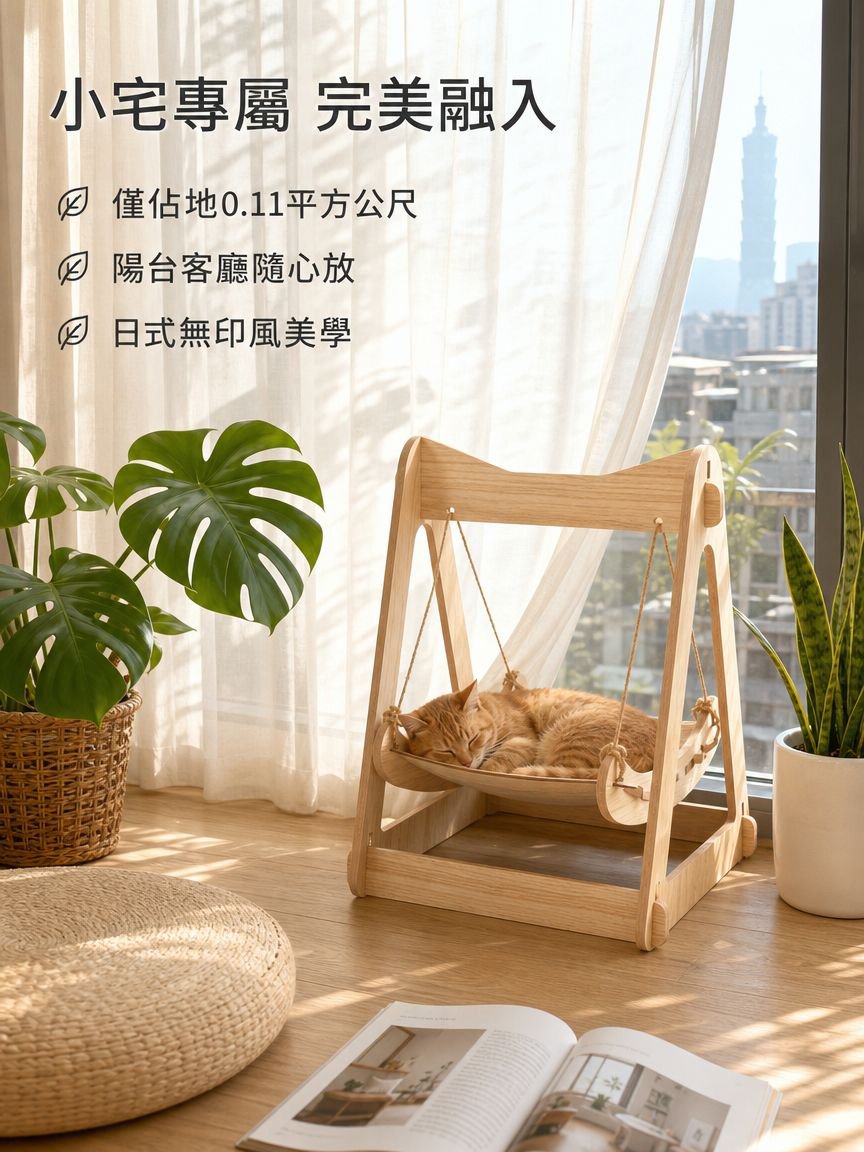 木製貓咪搖床