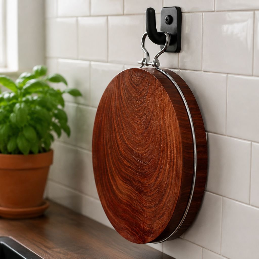 Whole Wood Thickened Round Chopping Board for Kitchen