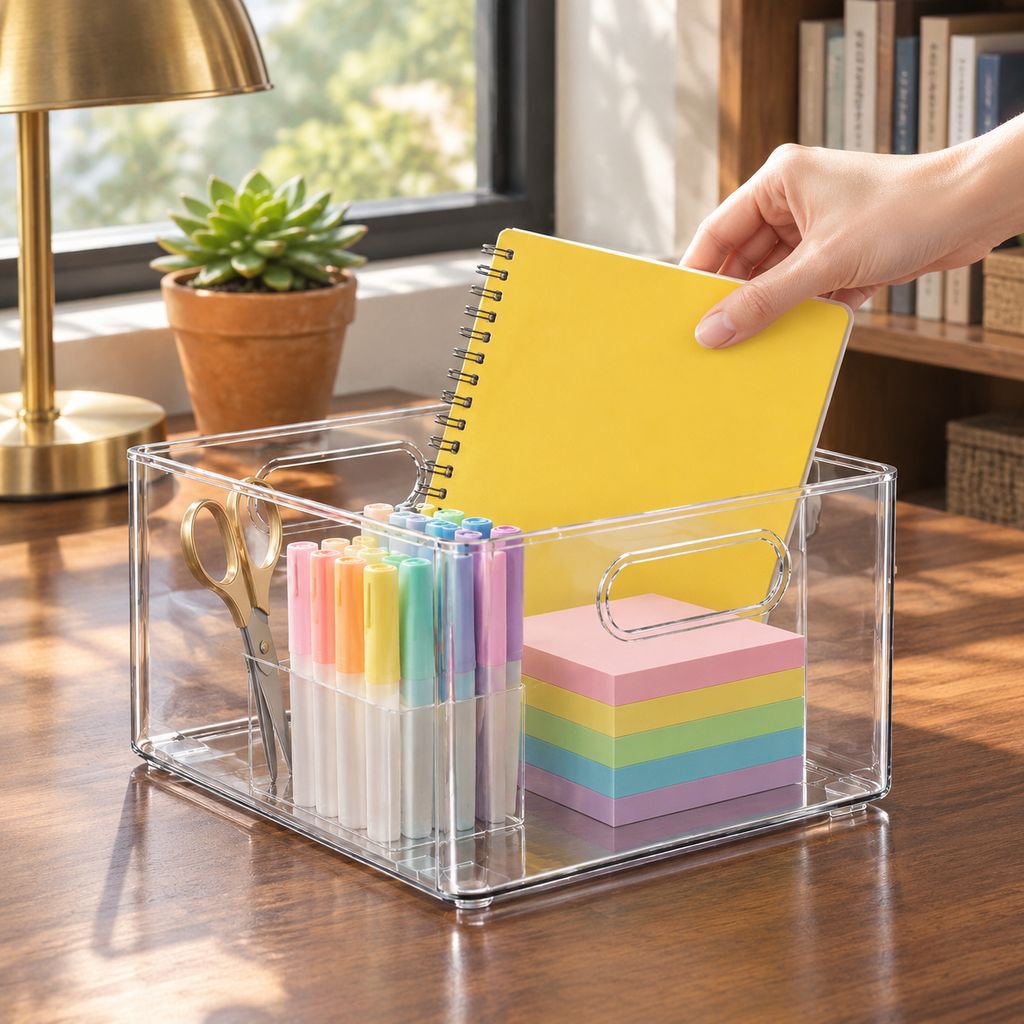 Caja de almacenamiento para escritorio y snacks